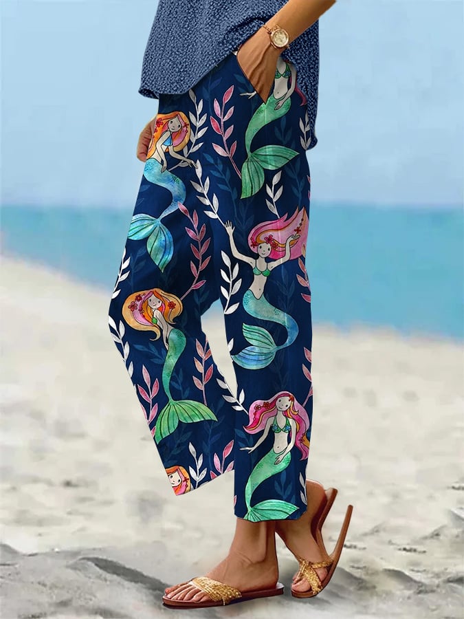 Women's Beach Vacation Loose Casual Pants (With Pockets)