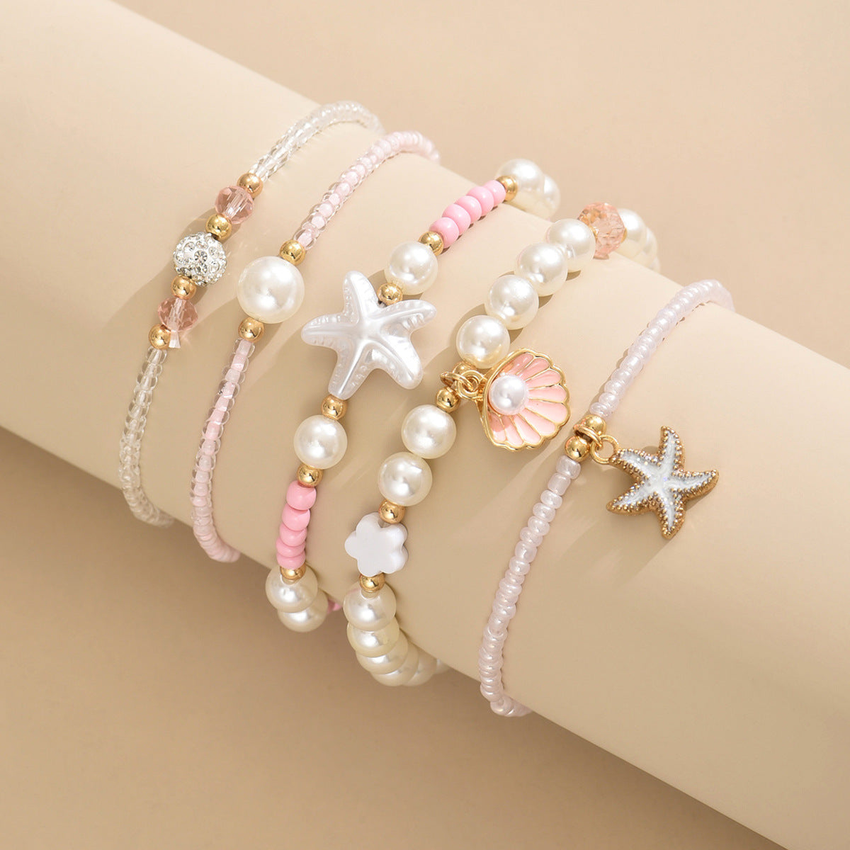 Ocean Wind Beaded Multi-Piece Set Bracelet