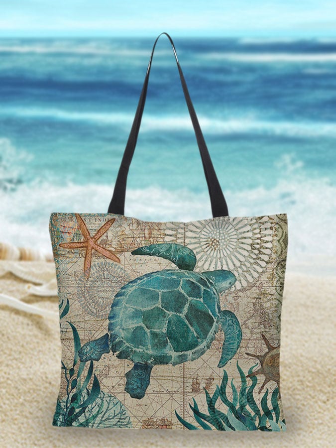 🔥Buy 3 Get 10% Off🔥Sea Life Print Tote Bag