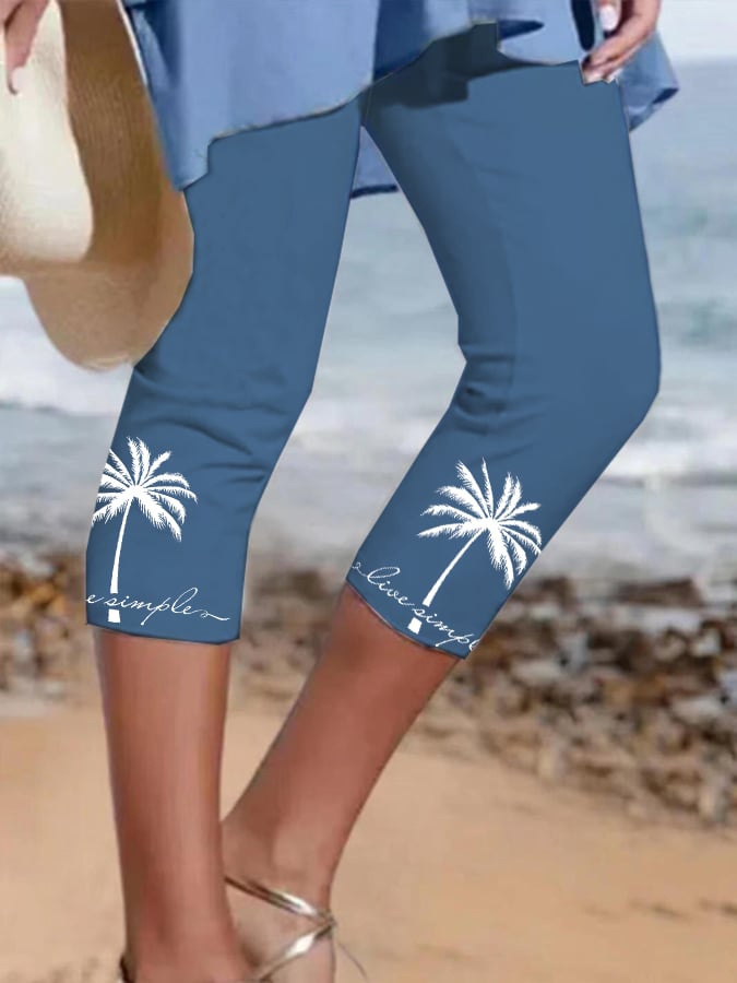🔥Buy 3 Get 10% Off🔥Resort Style Coconut Tree Midi Leggings