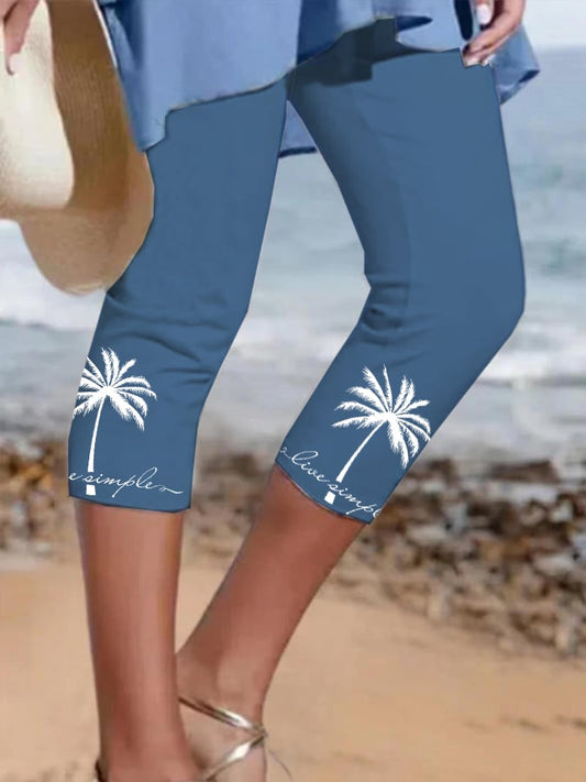 🔥Buy 3 Get 10% Off🔥Resort Style Coconut Tree Midi Leggings