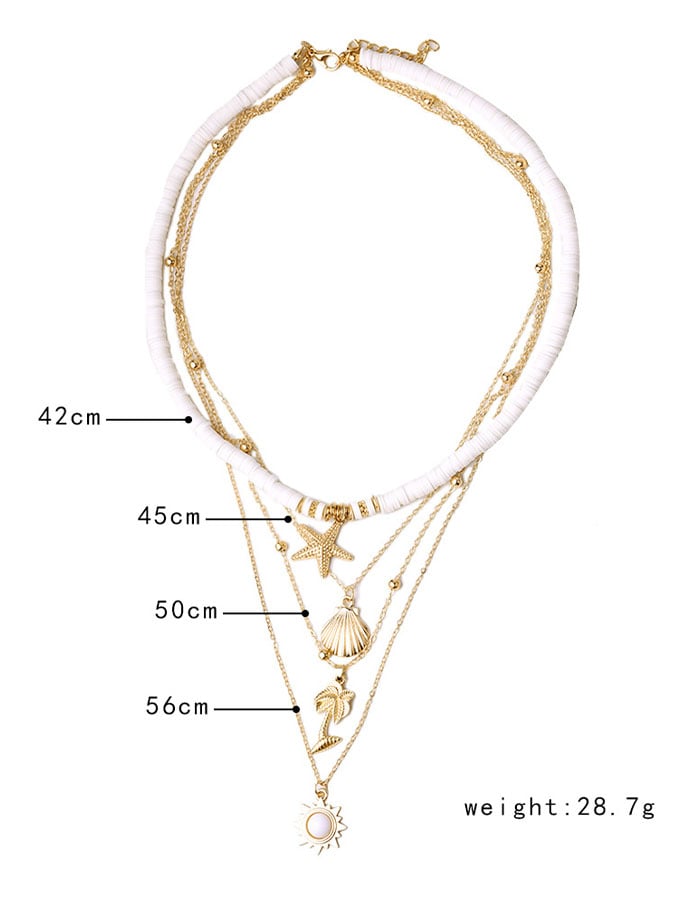 🔥Buy 3 Get 10% Off🔥Vintage Starfish Shell Pendant Sun Layered Necklace