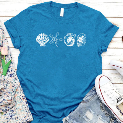 Women's Hand-Painted Shell Crew Neck T-Shirt