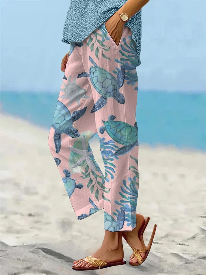 🔥Buy 3 Get 10% Off🔥Women's Beach Vacation Loose Casual Pants (With Pockets)