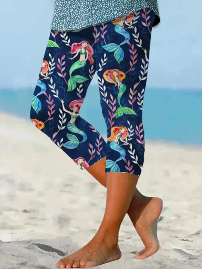Women's Hawaiian Turtle Print Resort Casual Leggings